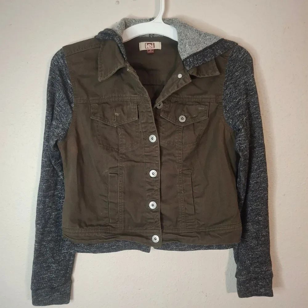 LEI Women's Olive and Gray Jacket size small